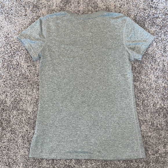 Women's Nike Dri- Fit V-neck Gray Regular Fit Short Sleeve Shirt - Picture 6 of 6